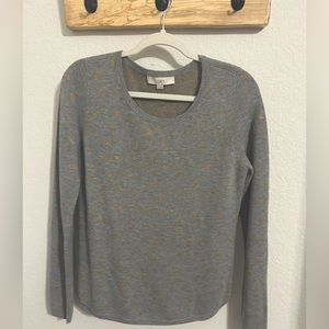 LOFT gold dot gray sweater
